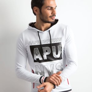 Wholesale White hooded sweatshirt for men