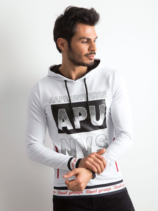 Wholesale White hooded sweatshirt for men