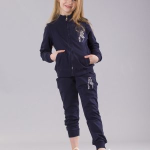 Wholesale Navy blue girl set with pockets