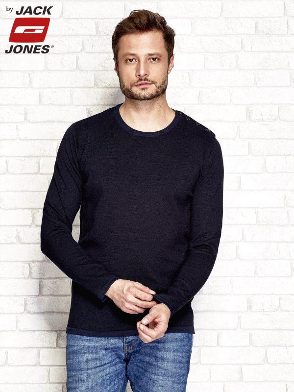 Wholesale Navy blue men's sweater with buttons