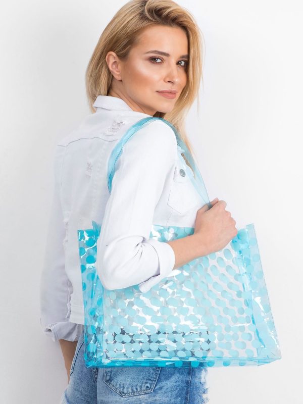 Wholesale Blue transparent bag with dots