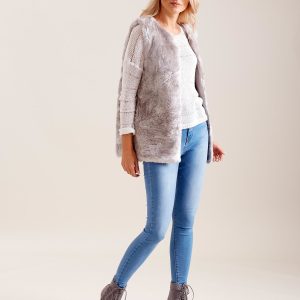 Wholesale Light Grey Faux Fur Vest