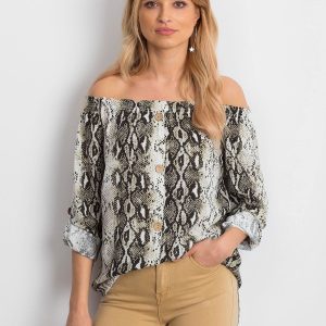 Wholesale White patterned spanish blouse