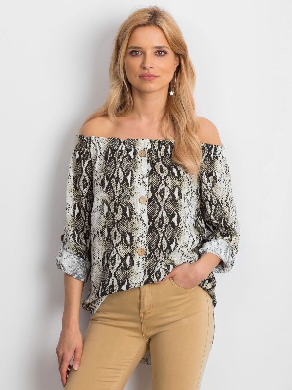 Wholesale White patterned spanish blouse