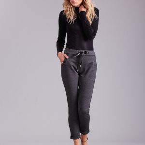 Wholesale Dark gray women's trousers with trackas