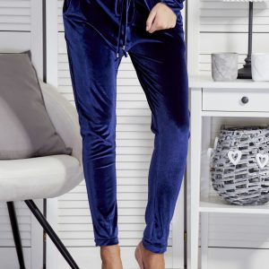 Wholesale Blue Velour Straight Fit Sweatpants