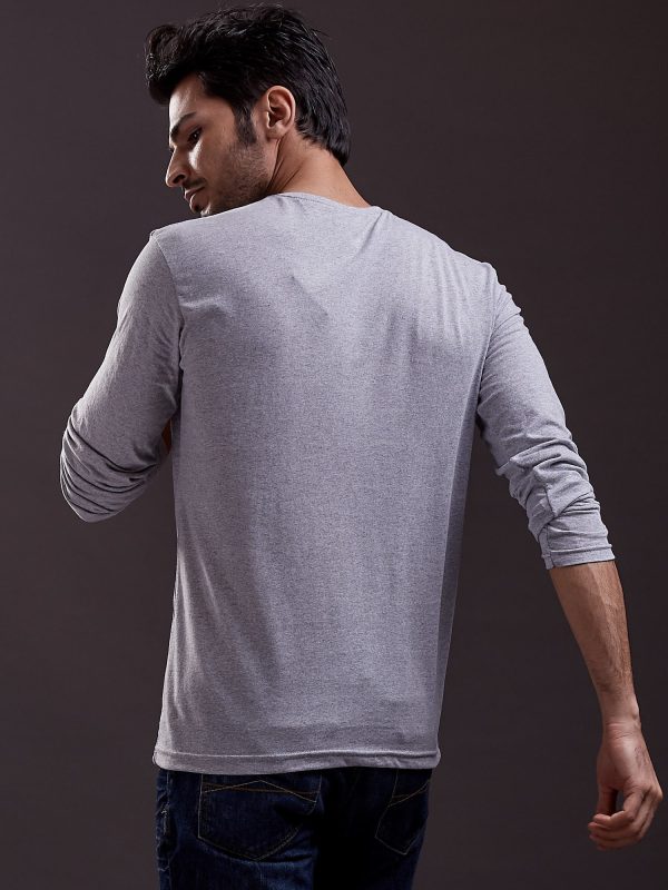 Wholesale Men's blouse with text print light grey