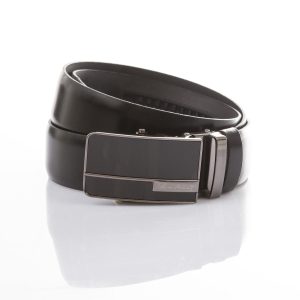 Wholesale Black Plain Mens Leather Strap With Automatic Buckle