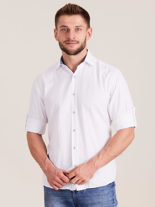 Wholesale Regular cut men's white shirt