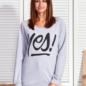 Wholesale Grey sweatshirt for women YES