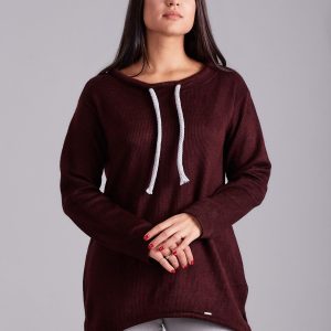 Wholesale Burgundy striped sweatshirt