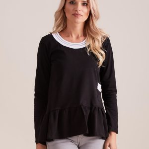 Wholesale Black blouse with basque