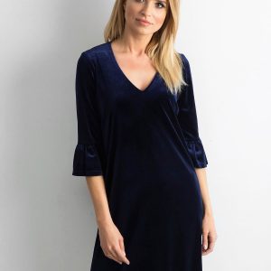 Wholesale Navy blue velour women's dress