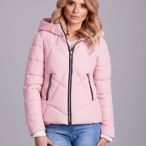 Wholesale Light pink short winter jacket