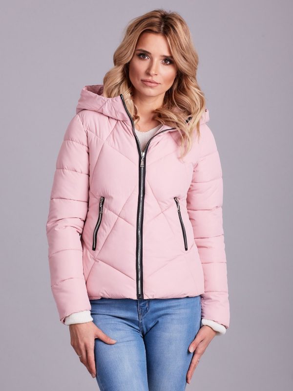 Wholesale Light pink short winter jacket