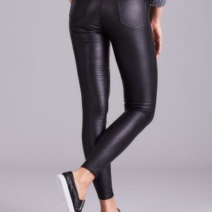 Wholesale Black Waxed Skinny Women's Pants