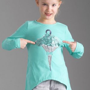 Wholesale Mint girl blouse with umbrella