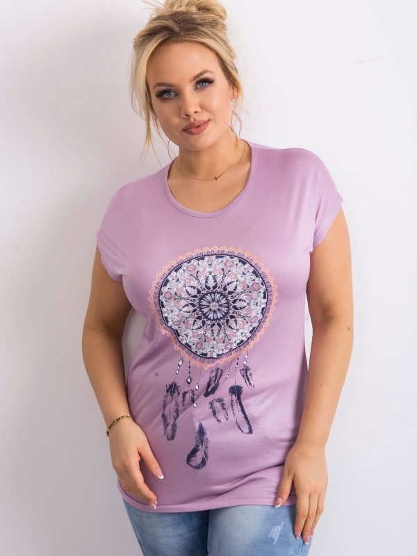 Wholesale Purple Plus Size Ladies T-Shirt