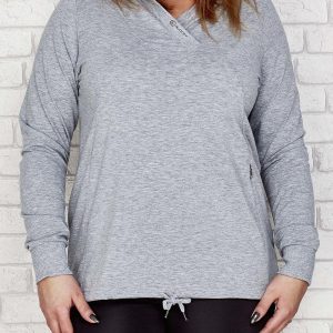 Wholesale Grey Plus Size Hoodie with Hoodies