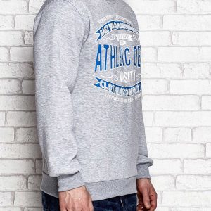 Wholesale Men's sweatshirt with sports inscriptions grey