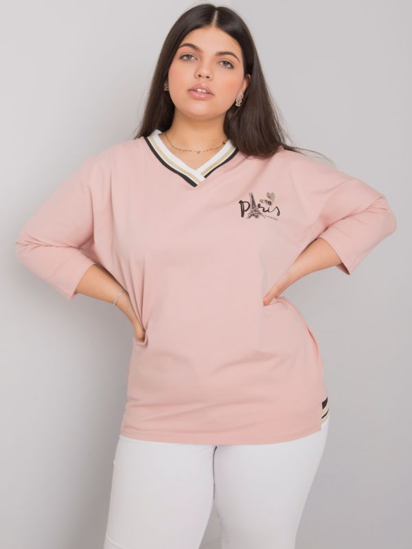 Wholesale Alida Dirty Pink Plus Size Cotton Blouse