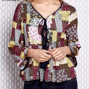 Wholesale Yellow-brown blouse in boho style