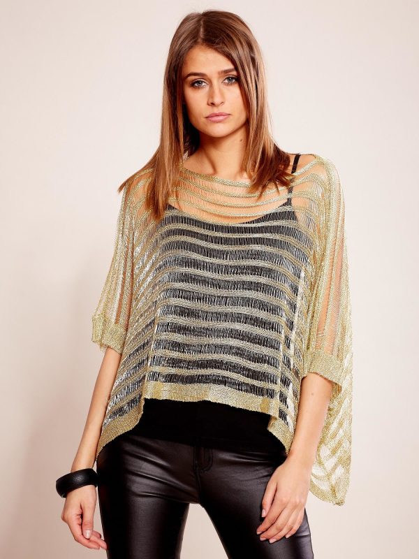 Wholesale Gold openwork blouse