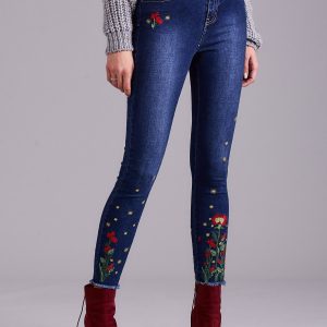 Wholesale Blue jeans with embroidery