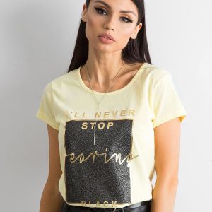 Wholesale T-shirt with yellow print