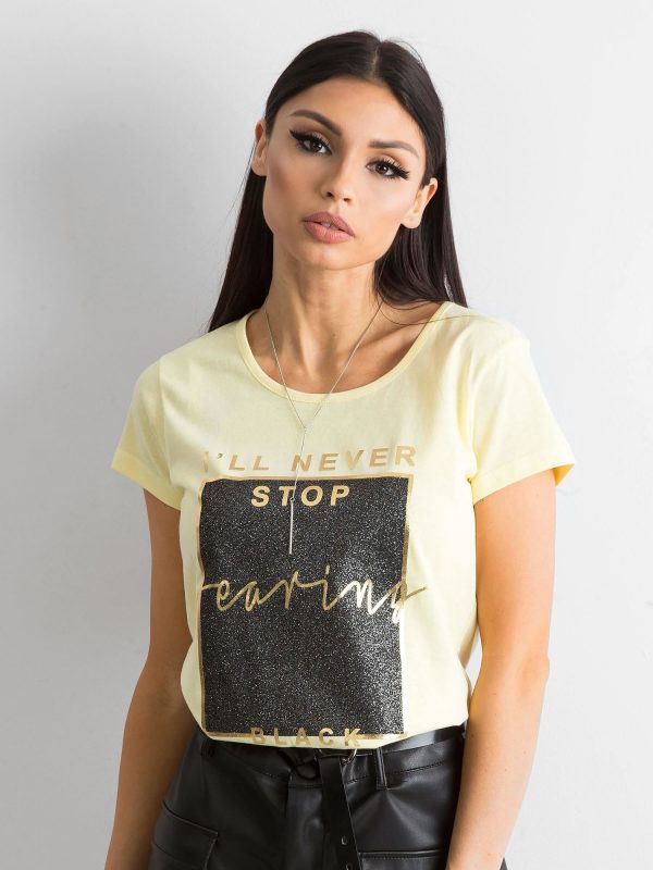 Wholesale T-shirt with yellow print