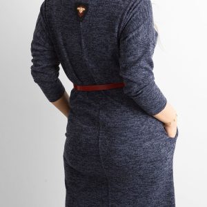 Wholesale Asymmetrical Plus Size Dress Dark Blue