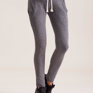 Wholesale Cotton sweatpants with stripes dark grey