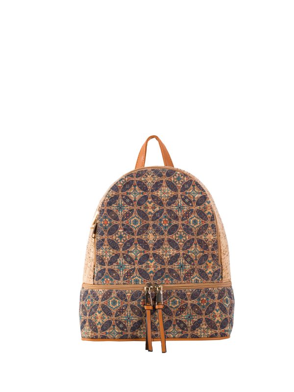 Wholesale Light Brown Women's Backpack with Print
