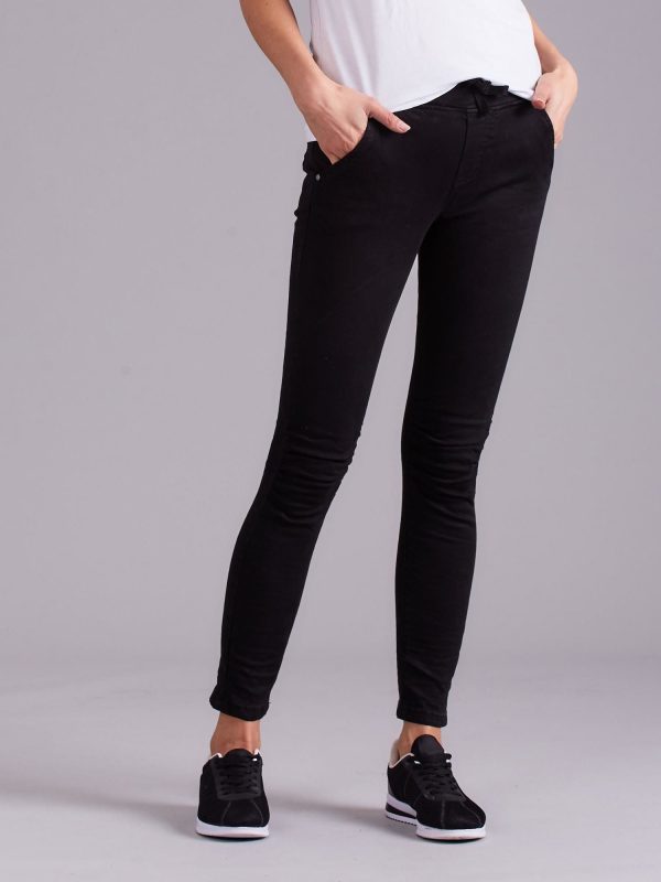 Wholesale Black jeggings with trakas