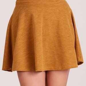 Wholesale Mustard flared skirt