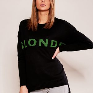 Wholesale Black sweater with inscription