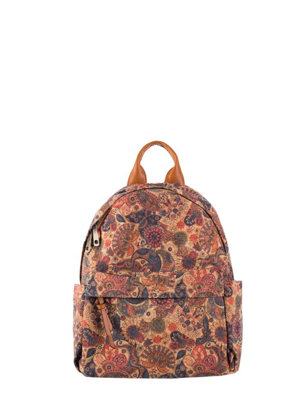 Wholesale Dark blue cork backpack with patterns
