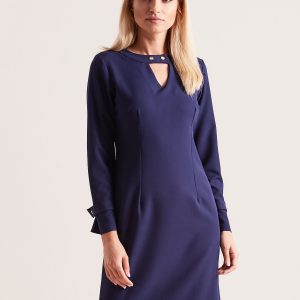 Wholesale Navy blue dress with cutout