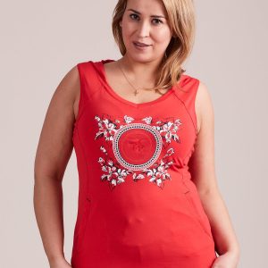 Wholesale Dark coral plus size hooded top