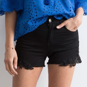 Wholesale Black shorts with lace