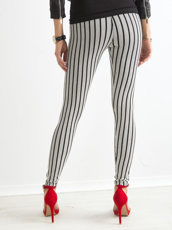 Wholesale Black and White Striped Leggings