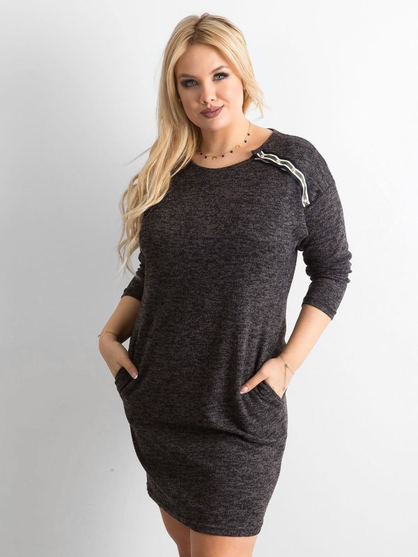 Wholesale Dress plus size dark grey