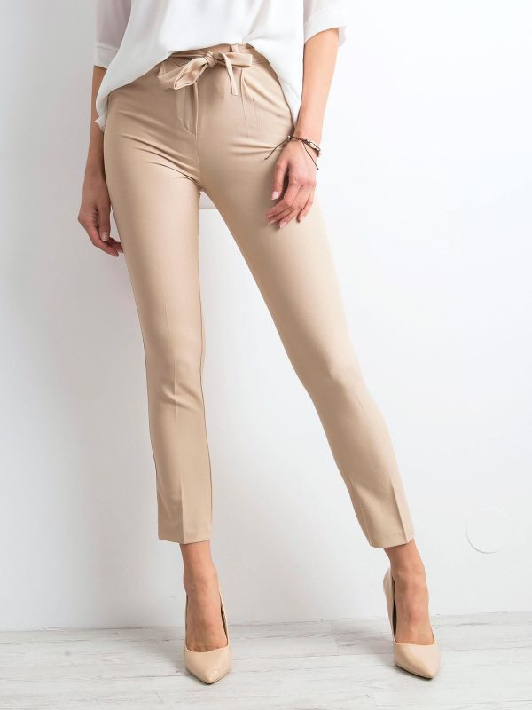Wholesale Beige trousers with binding