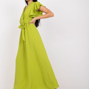 Wholesale Light Green One Size Short Sleeve Maxi Dress