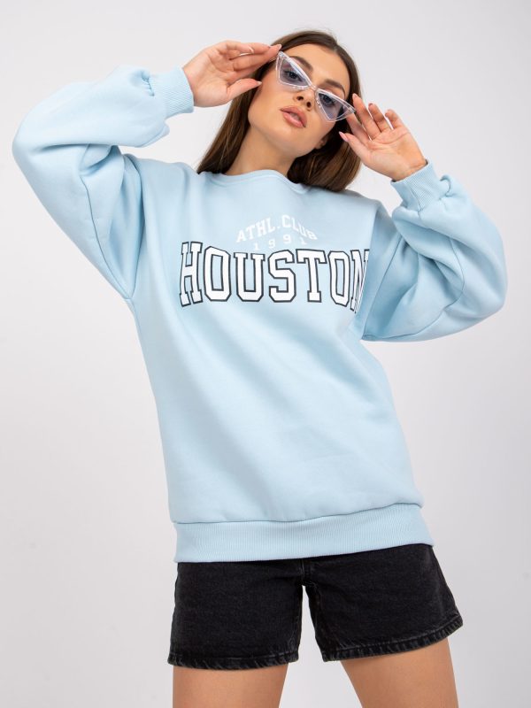 Wholesale Light Blue Sweatshirt with Los Angeles Print