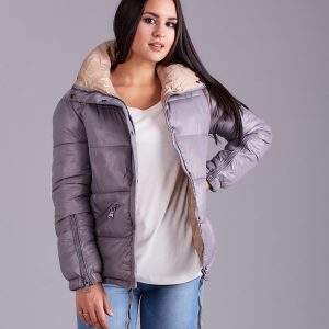 Wholesale Gray quilted jacket without hood