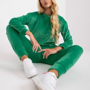 Wholesale Green women's velour set without hood Roksana