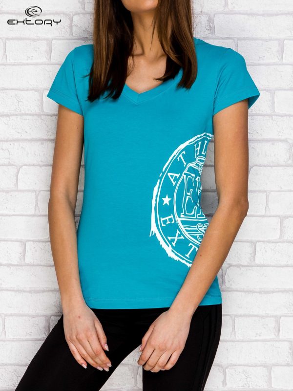 Wholesale Dark green print t-shirt