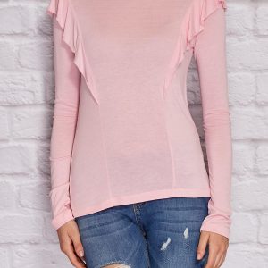 Wholesale Pink blouse with flounces