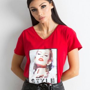 Wholesale Women's t-shirt in cotton red